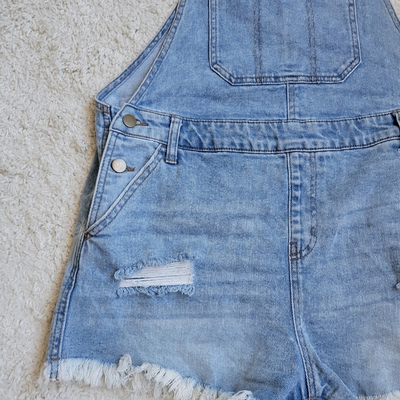 Wild Fable Distressed Denim Overall Shorts - Picture 5 of 8